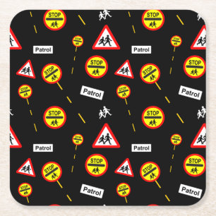 Lollipop Road Signs Underlägg Papper Kvadrat