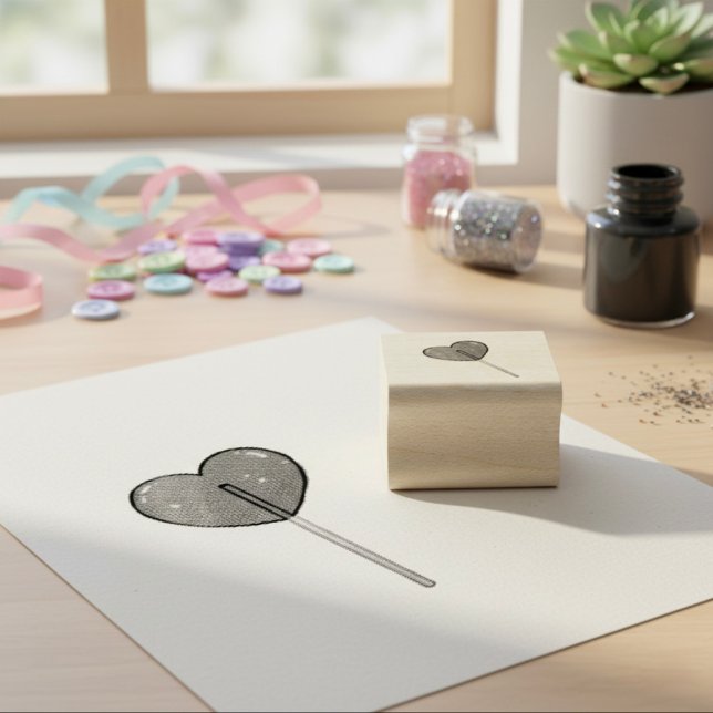 Lollipop Rubber Frimärke Stämpel (Skapare uppladdad)