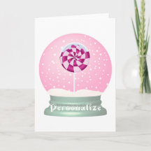 Lollipop snö globe söt rosa tjej vintertid