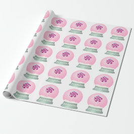 Lollipop snö globe söt rosa tjej vintertid presentpapper