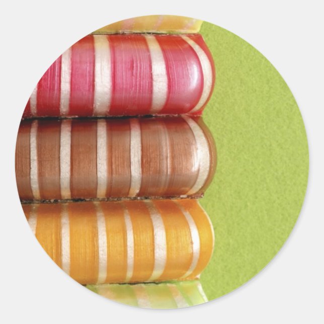 Lollipop Stickers Runt Klistermärke (Framsida)