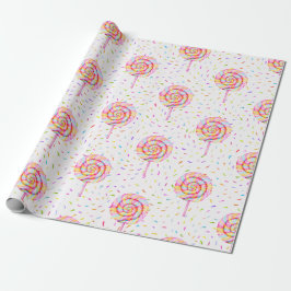 Lollipop Sweet Candy Caramel Droppar Mönster Presentpapper