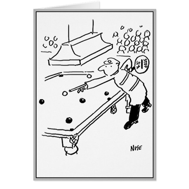 Lollipopman spelar snooker hälsningskort (Framsidan)
