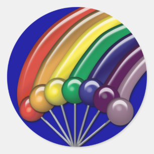 Lollipops and Rainbows Anpassade Stickers Runt Klistermärke