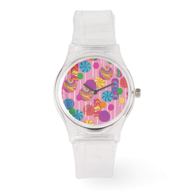 Lollipops Candy Mönster Armbandsur (Framsida)