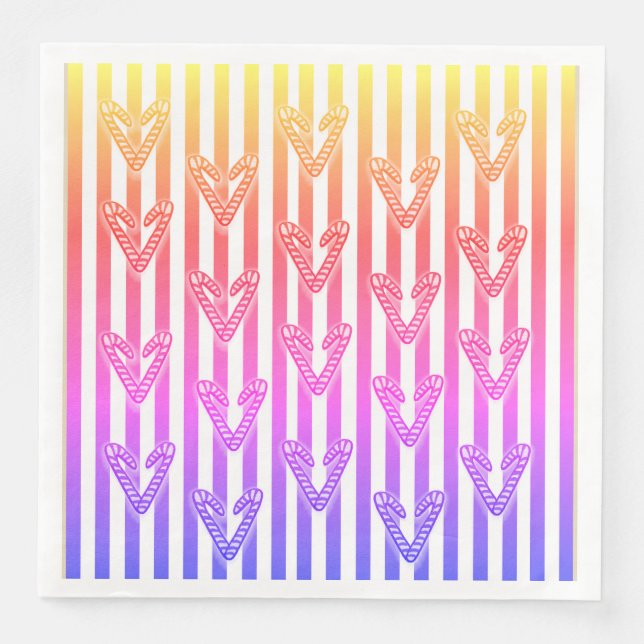 Lollipops Hearts Rand Pappersservett (Framsida)