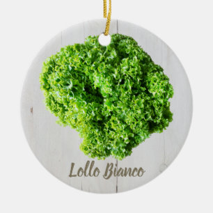 Lollo Bianco Salad salltuce löv for Vegans Julgransprydnad Keramik