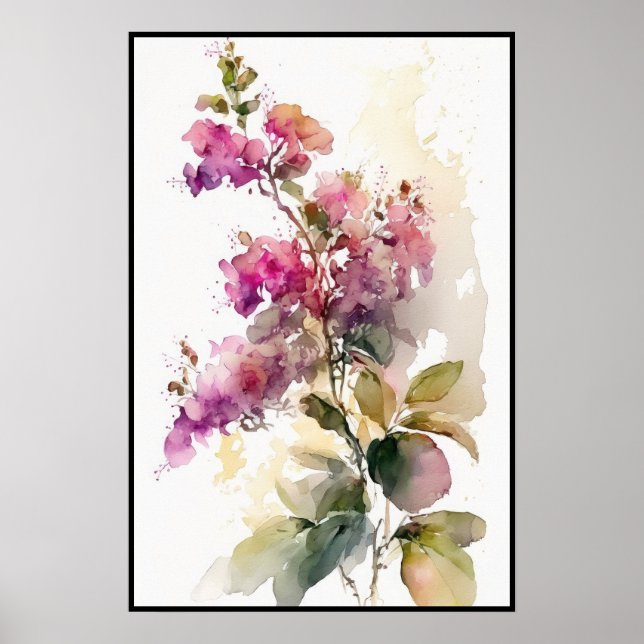 Lolly Bougainvillea Watercolor Poster (Framsidan)