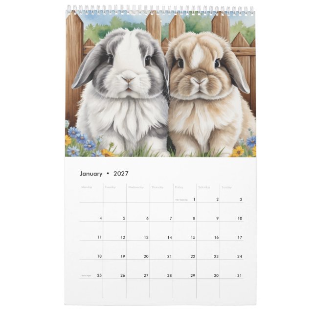 Lolly Bunny Rabbits Kalender (Jan 2027)