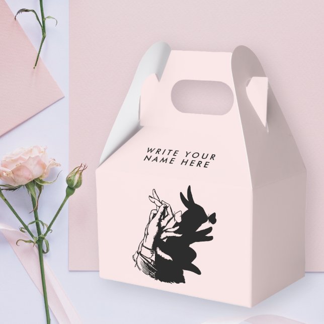 Lolly Bunny Silhouette med Butterfly Pastel Rosa Presentaskar (Skapare uppladdad)