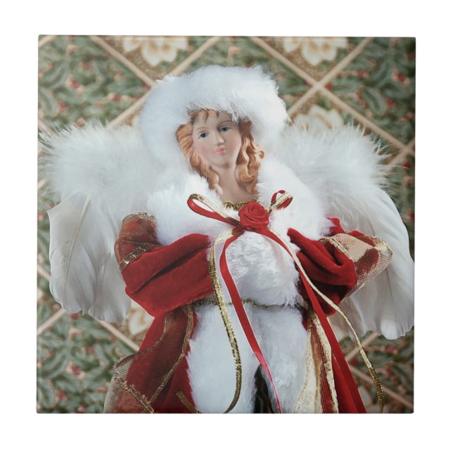 Lolly christmas-ängelavtryck kakelplatta (Framsidan)