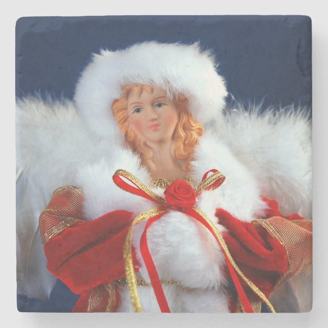 Lolly christmas-ängelavtryck stenunderlägg (Framsidan)