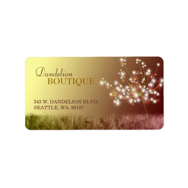 Lolly Dandelion Business Marknadsföring Adressetikett (Framsidan)