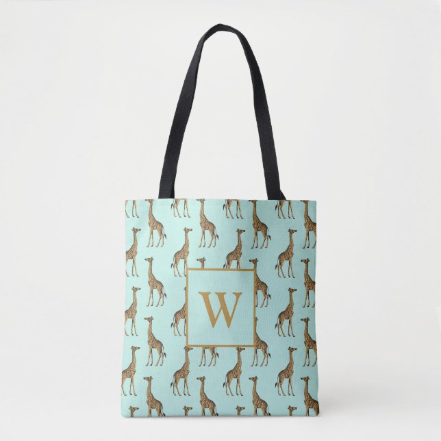 Lolly Giraffes Monogram Initial Tygkasse (Framsida)