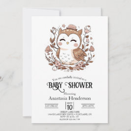 Lolly Mystical Uggla Baby Shower Inbjudningar