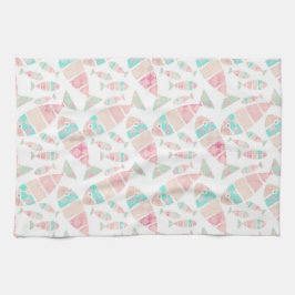 Lolly Pastel Nautical Watercolor Mönster | Kökshandduk