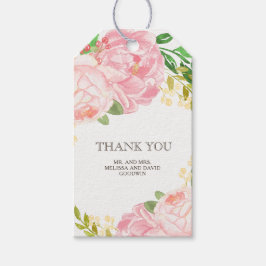 Lolly Peonies Wedding Favor Gift hängMärkre Presentetikett