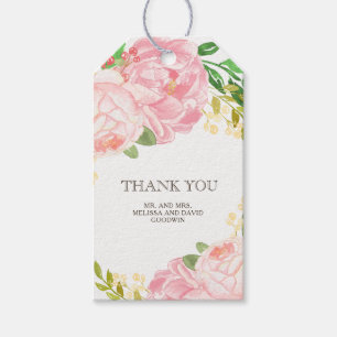 Lolly Peonies Wedding Favor Gift hängMärkre Presentetikett