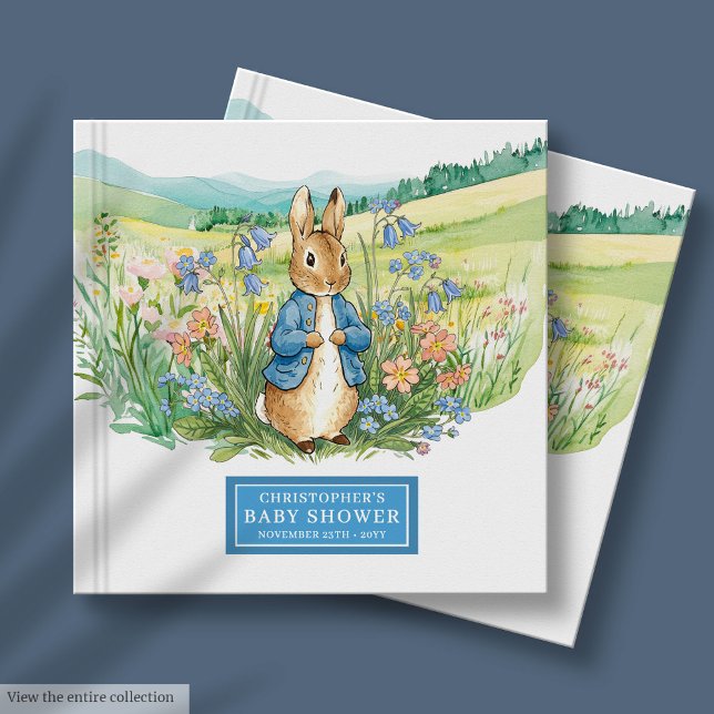 Lolly Peter Rabbit Pojke Shower Guest Bok (Lovely Peter Rabbit Baby Boy Shower Guest Book)