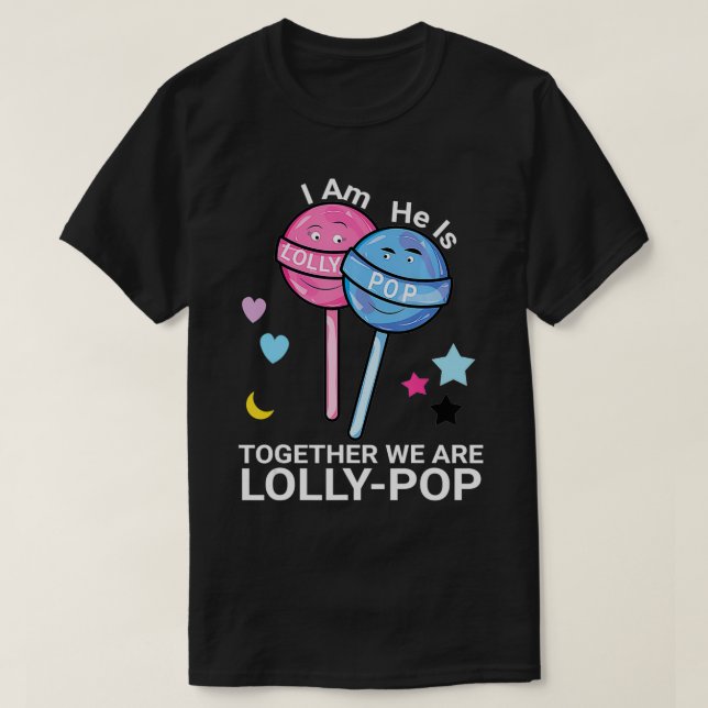 Lolly Pop Grandföräldrar Matching s Par Lolli Po T Shirt (Design framsida)