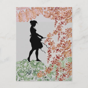 Lolly Silhouette Girl Vykort