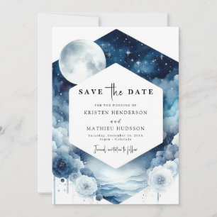Lolly Typography Moonlit Bröllop Spara Datumet