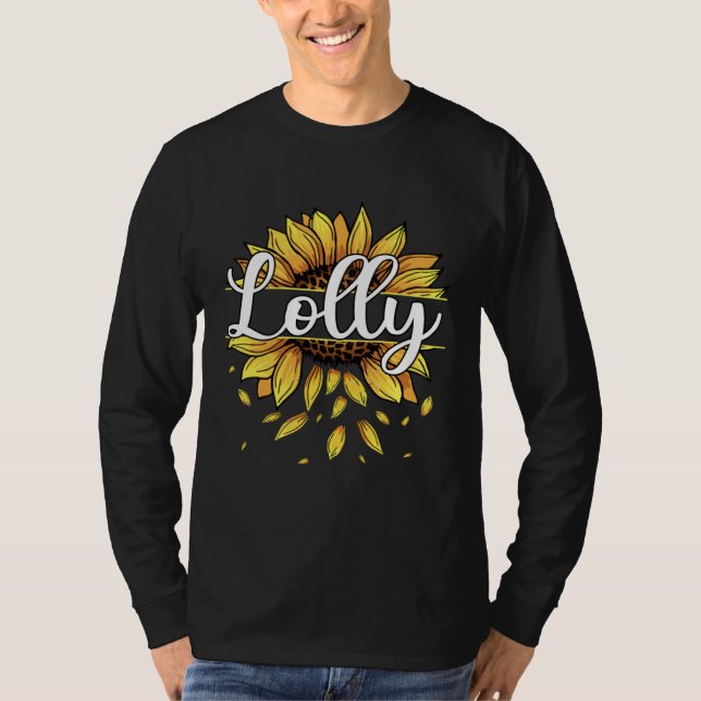 Lolly With Yellow Sunflower Floral Graphic Mothers T Shirt (Framsida)