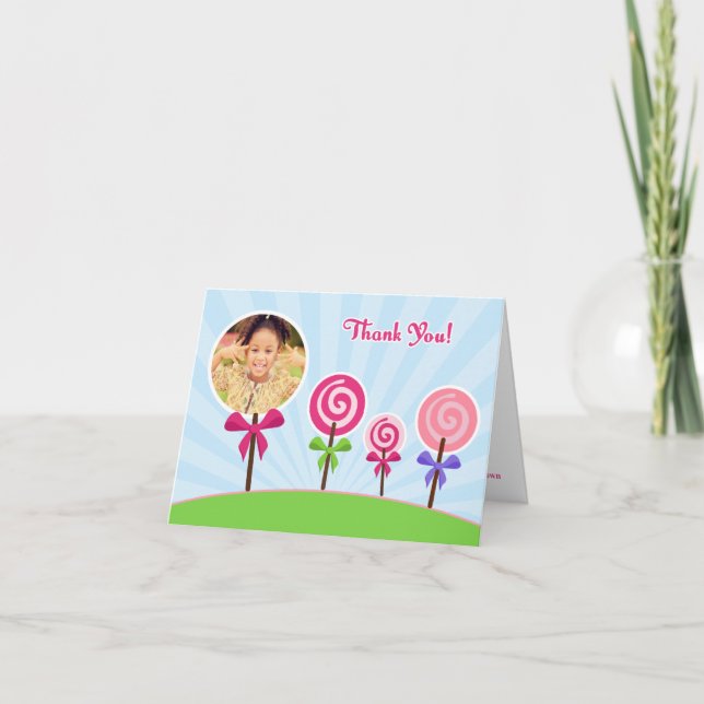 Lollypop-fotokort för Tack (Framsida)