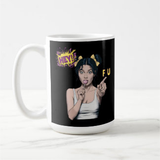 Lollypop Popart Tjej Och FU Kaffemugg