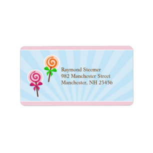 Lollypop-postmärkestickor Adressetikett