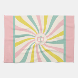 "Lollypop Vibes", retro monogram Kökshandduk
