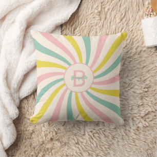 "Lollypop Vibes", retro monogram Kudde
