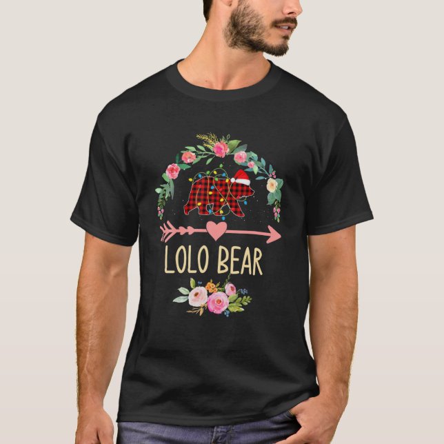 Lolo Bear Julafton Familj Jul Pajama Red Play G T Shirt (Framsida)