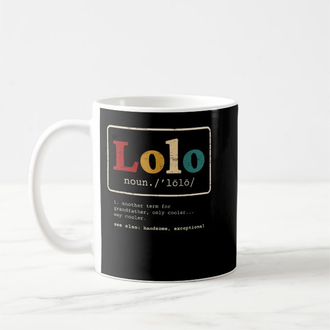 Lolo Definition Filipino Grandpa för en Pinoy Kaffemugg (Vänster)