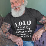 Lolo | Farfar är till Gamla killar Fars dag T Shirt<br><div class="desc">Farfar är för gammal manar,  så han är Lolo i stället! Den här fantastisk-offertskjortan är perfekt för Fars dag,  födelsedagar eller för att fira en ny morfar eller morfar att bli. Design innehåller ordspråket "Lolo,  ty farfar är för gamla killar" i vitt.</div>