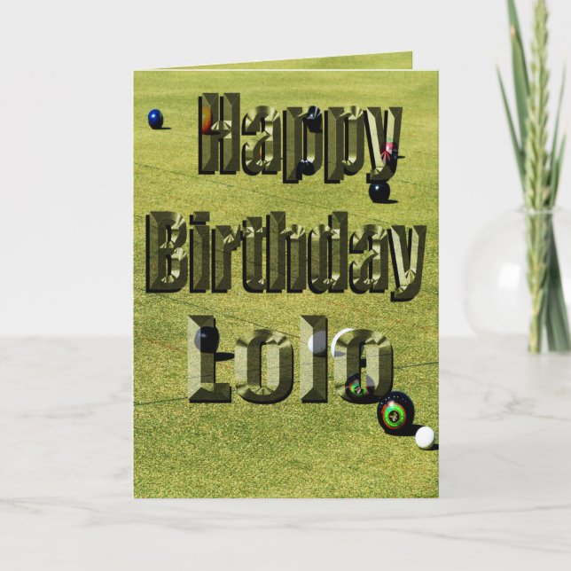 Lolo Gräsmatta Bowls Birthday Card Kort (Framsida)
