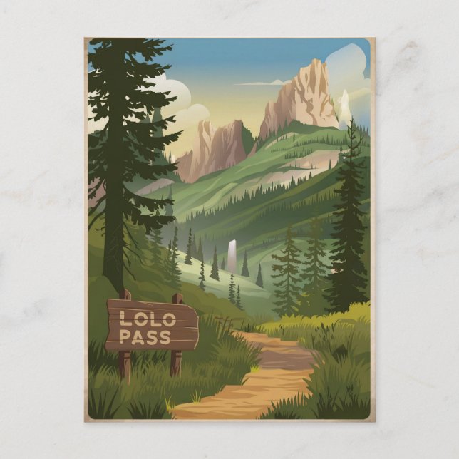 Lolo Pass Vintage Vykort (Framsida)