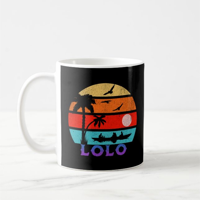 Lolo Retro Sunset Ocean Grandfather Kaffemugg (Vänster)