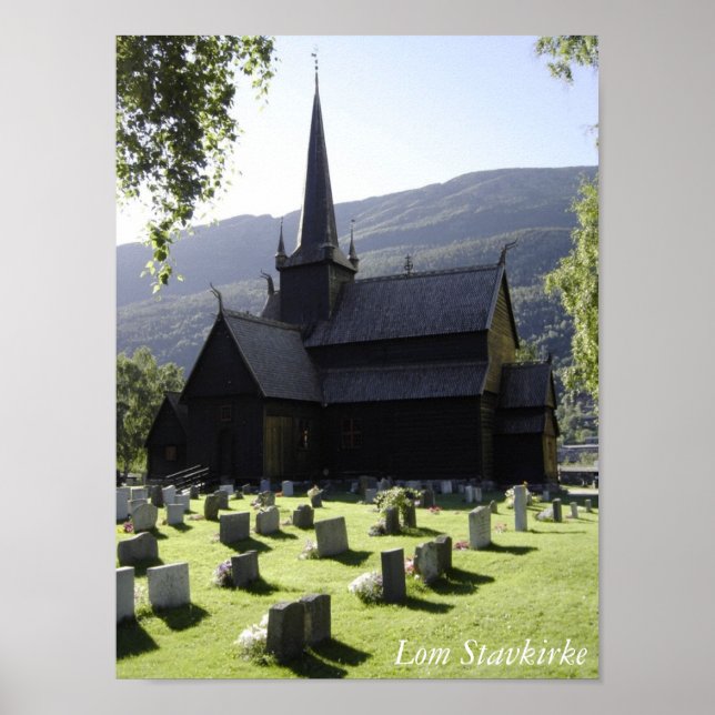 Lom Stavkirke Poster (Framsidan)
