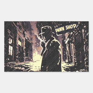 Lombard Retro Urban Gritty Pop Art Stil Rektangulärt Klistermärke