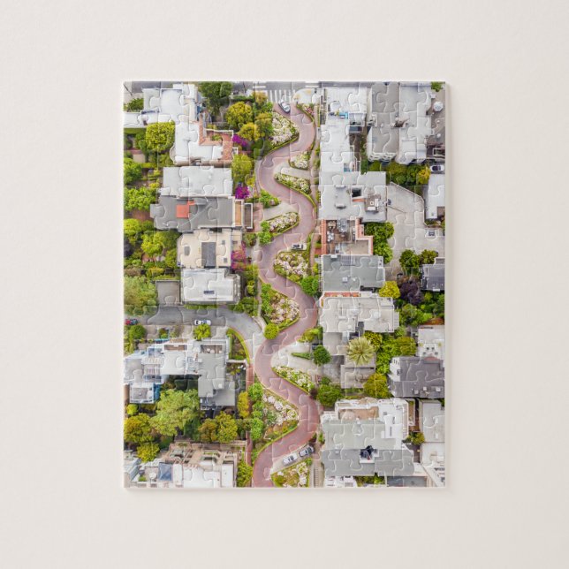 Lombard Street i San Francisco Jigszle Puzzle Pussel (Vertikal)