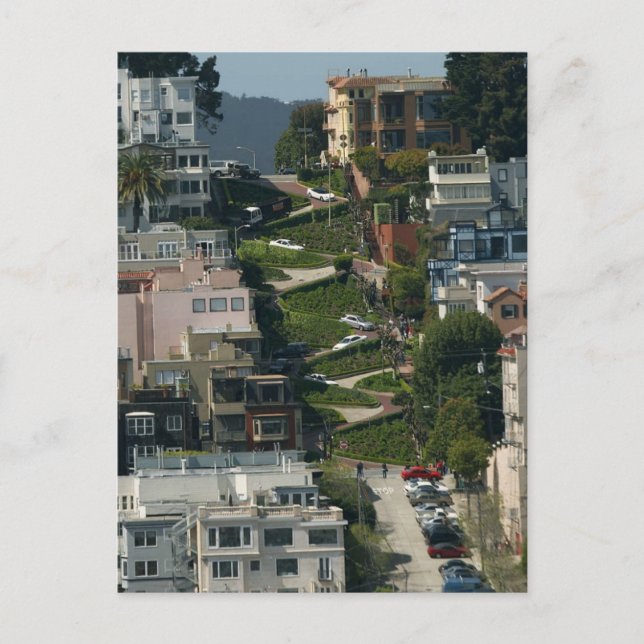 Lombard Street in San Francisco Americas Crookedes Vykort (Framsida)