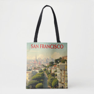 Lombard Street, San Francisco   Vintage Retro Tygkasse