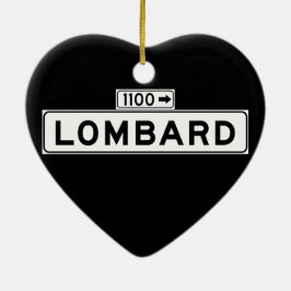 LombardSt., den San Francisco gatan undertecknar Julgransprydnad Keramik