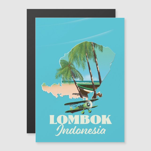 Lombok Indonesien karta (Fram/baksida)