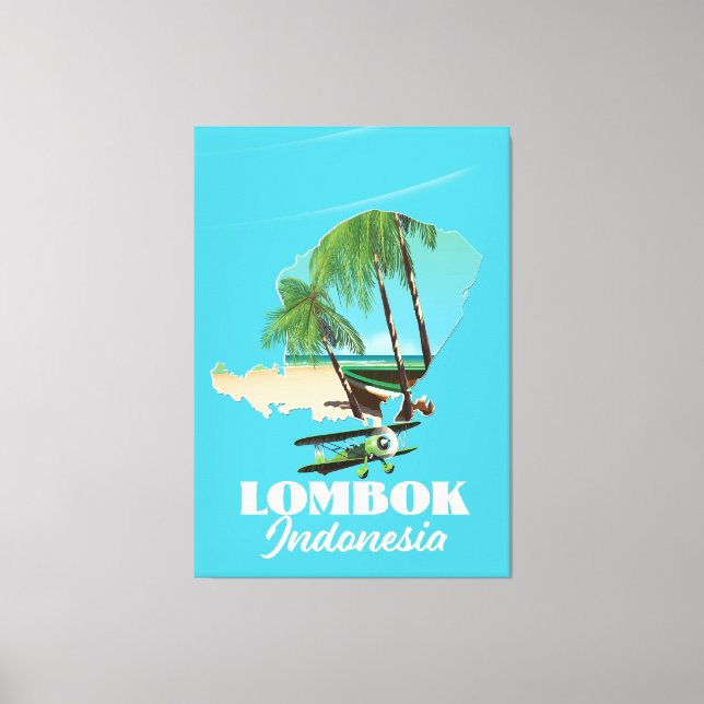 Lombok Indonesien karta Canvastryck (Framsida)