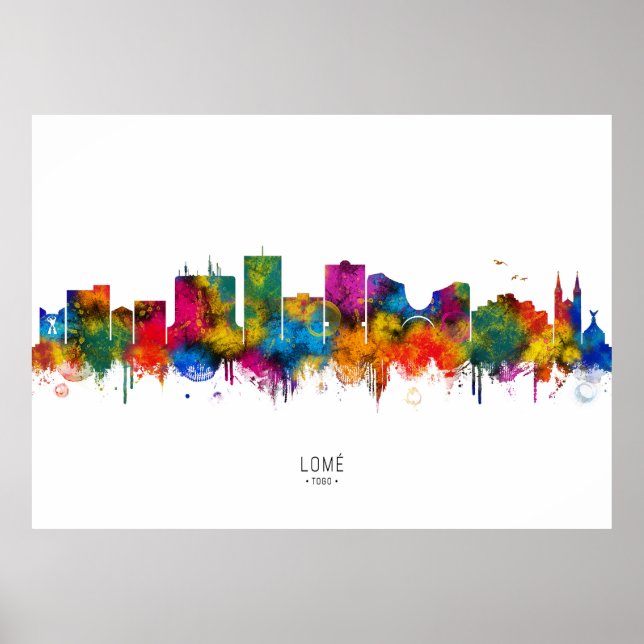 Lome Togo Siluett Poster (Framsidan)