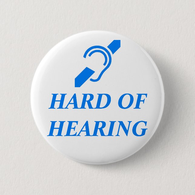 Lomhörd ISD, blått på vit Knapp (Framsida)