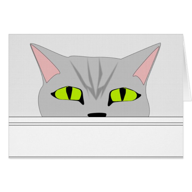 Lömsk katt 2 hälsningskort (Framsidan Horizontal)