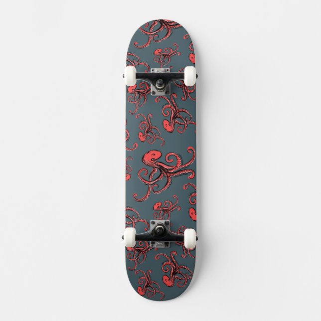 Lömskt bläckfiskmönster old school skateboard bräda 21,6 cm (Framsida)